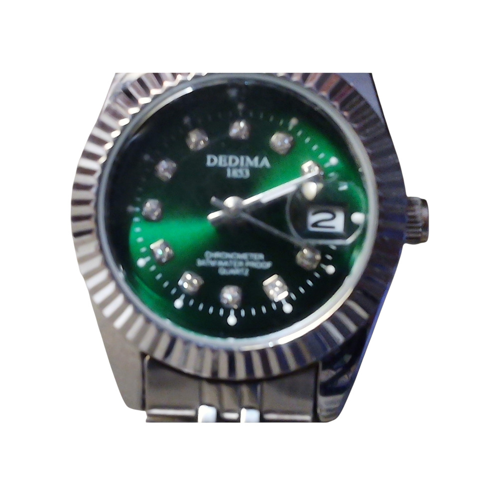 Dedima 1853 Womens Quartz Watch Green‎ Dial Date Silver Tone Bracelet 3ATM